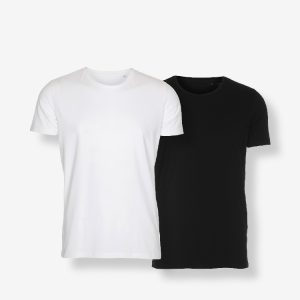 2-PACK KLASSISK T-SHIRT, SVART & VIT – HERR