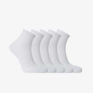 5-PACK BAMBU ANKELHÖG STRUMPA, VIT