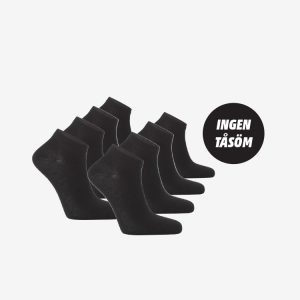 8-PAKKAUS SNEAKERSUKAT PEHMEÄSTÄ PUUVILLASTA, MUSTA