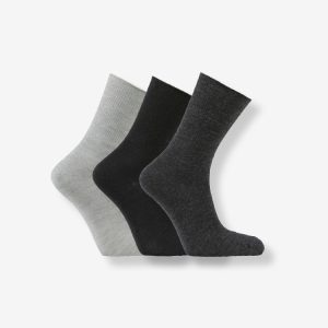 3-PACK ULLSTRUMPA MED LÖSRESÅR, MÖRK MIX