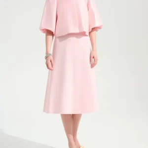 Ljusrosa A-linje Kjol i Viskos