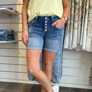Alba Jeansshorts med knappar 1262-B-A Denim