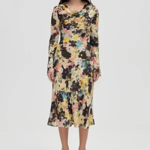 Long Flared Sleeve Dress - The Sentimental Bloom