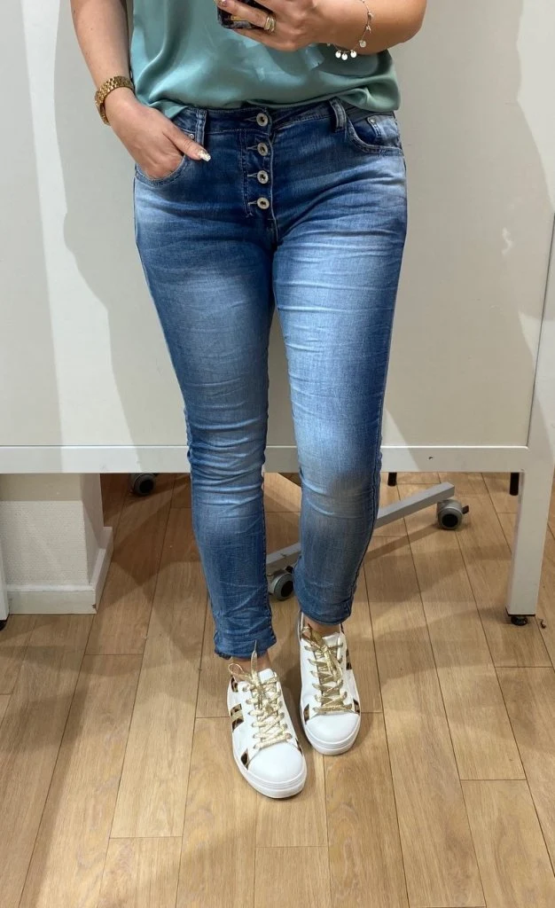 Alba - Joggingjeans med Knappar 90109-B - Denim - Bild 2